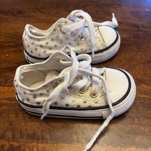 Converse Gold Polka Dot Infant Shoe Size 4